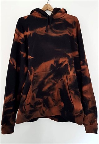 FLAME TIE DYE BLACK HOODIE