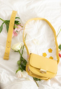 Yellow Half Moon Floral Decorative Bag