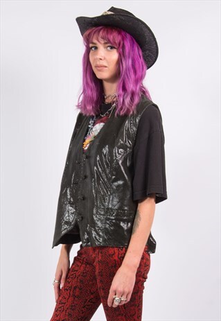 VINTAGE 90'S METALLIC WESTERN WAISTCOAT