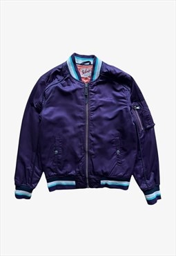 Vintage 90s Women's Schott Purple Bomber Jacket