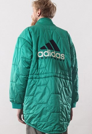 VINTAGE MENS ADIDAS EQUIPMENT BIG LOGO WINTER JACKET COAT