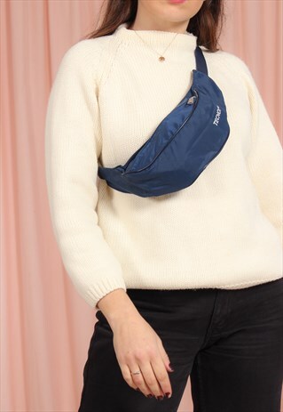 VINTAGE 90S BLUE NYLON BUM BAG