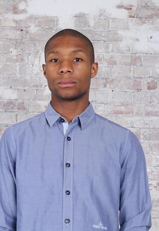 VINTAGE STONE ISLAND LOGO SHIRT BLUE
