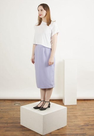 PENCIL KNEE SKIRT / BOLD PURPLE SKIRT