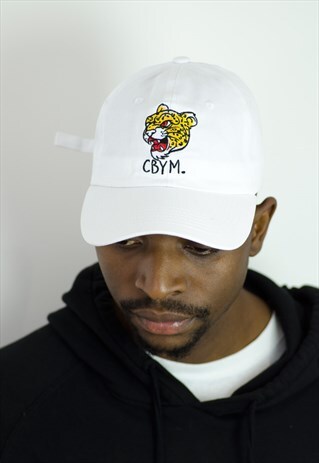RETRO INSPIRED / WHITE EMBROIDERED TIGER SPORTS CLUB DAD HAT