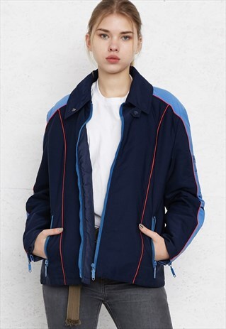 VINTAGE BLUE ZIP TRACK JACKET
