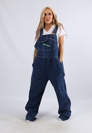 VINTAGE KEY DENIM DUNGAREES PLUS SIZE UK 18 2XL (AAG)