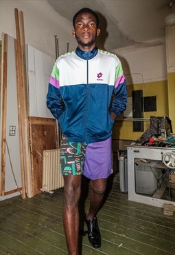 90's Vintage rave / sports track jacket in multicolour