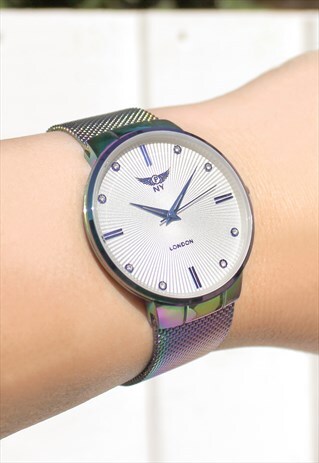 PETROLEUM-PLATED CLASSIC SILVER WATCH