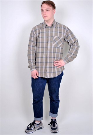 90S MARLBORO HERITAGE PLAID SHIRT, SIZE L