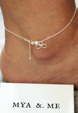 Infinity Charm Anklet 925 Sterling Silver