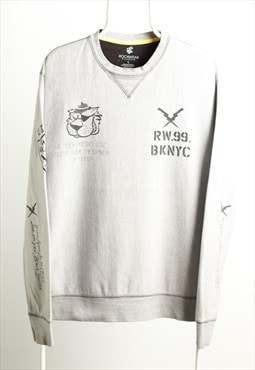 Rocawear Vintage Crewneck Spell out Sweatshirt Grey 