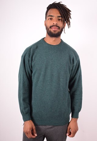SERGIO TACCHINI MENS VINTAGE JUMPER SWEATER MEDIUM GREEN 90S
