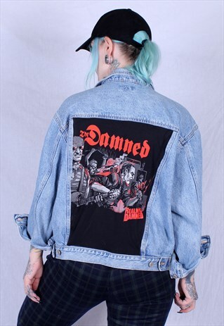 REWORKED THE DAMED PUNK BAND VINTAGE DENIM JACKET