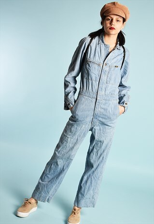 80'S RETRO LEE DENIM FESTIVAL PARIS CHIC OVERALLS DUNGAREES