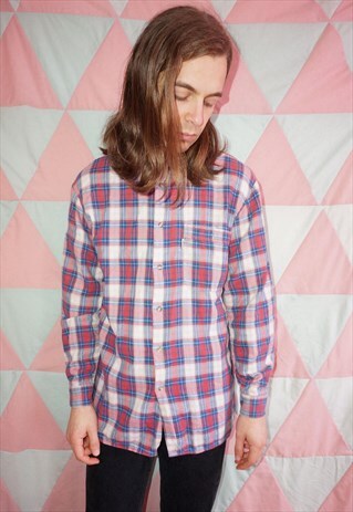 VINTAGE 80S LEVI'S RED AND BLUE CHECK LUMBERJACK SHIRT