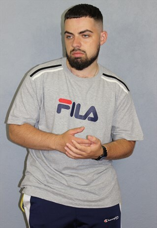 VINTAGE FILA BIG LOGO 90S T-SHIRT GRAY 90S