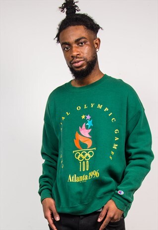 90'S VINTAGE CHAMPION GREEN OLYMPIC ATLANTA 96 SWEATSHIRT