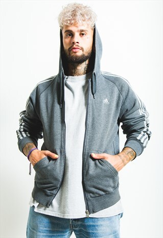 VINTAGE 80S ADIDAS FULL ZIP HOODIE / S4298