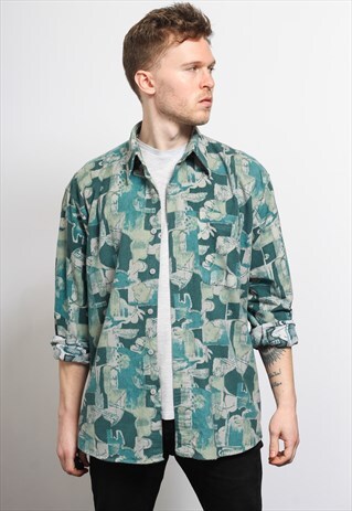 VINTAGE AZTEC PATTERNED SHIRT