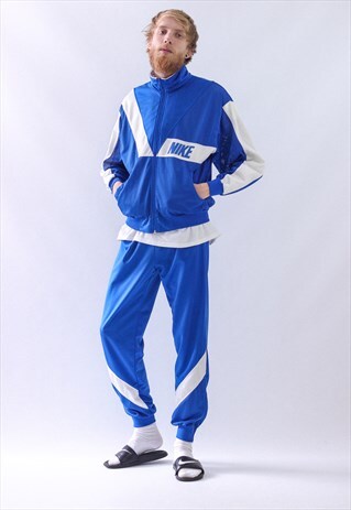 RARE 90S VINTAGE MENS NIKE LOGO TRACK TOP SUIT PANTS JACKET