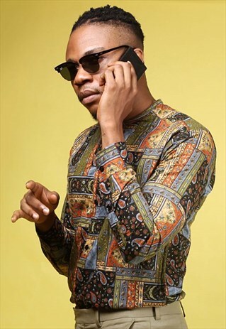 CRUX SLIM FIT HAWAIIAN FLORAL LONG SLEEVE COTTON SHIRT