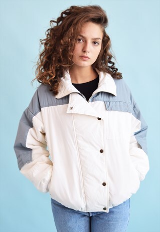 80'S RETRO ATHLEISURE SPORTS NEUTRAL PUFFER JACKET