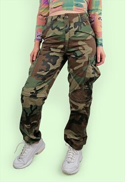  90's Y2K Cargo Camo Military Pants Army Trousers