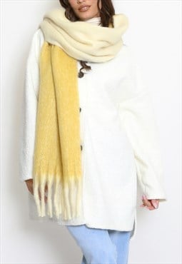 Knitted Dual Tone Scarf In Yellow