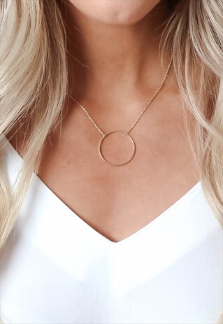 GOLD RING PENDANT NECKLACE