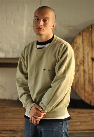 VINTAGE 90S CHAMPION SPELL OUT SWEATER