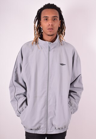 UMBRO MENS VINTAGE TRACKSUIT TOP JACKET XXL GREY 90S