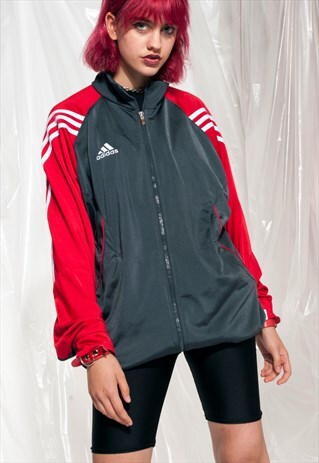VINTAGE ADIDAS TRACK JACKET Y2K SPORTS ZIP LOGO SWEATSHIRT