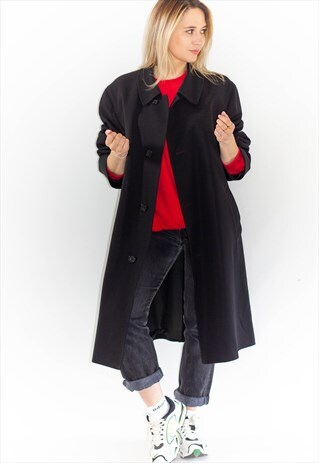 VINTAGE AQUASCUTUM DESIGNER OVERSIZED TRENCH COAT