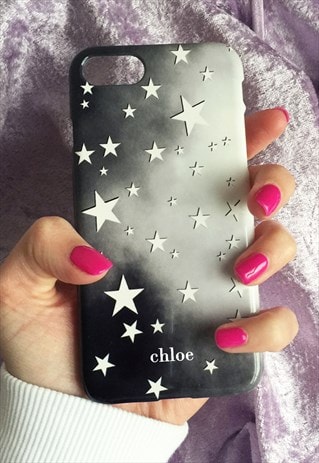 WHITE STARS MONOGRAM PHONE CASE