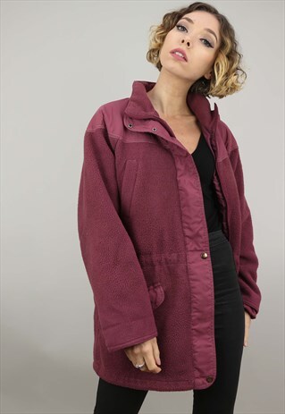 VINTAGE 90S OVERSIZED SNC ZIP UP FLEECE JACKET