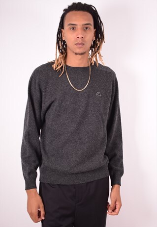 KAPPA MENS VINTAGE JUMPER SWEATER XL GREY 90S