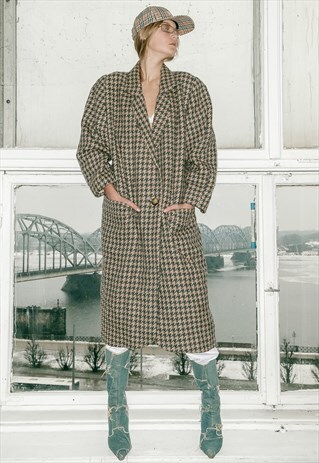VINTAGE CHECKERED WOOL COAT