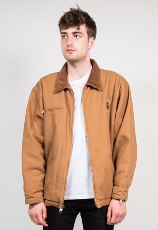 VINTAGE 90'S TAN USA WORK COAT JACKET
