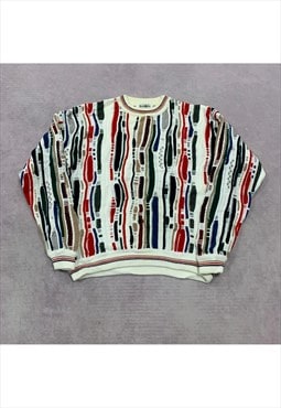 Vintage abstract knitted jumper Men's L