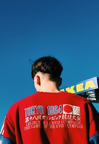 RARE VINTAGE 80S RED TOKYO OLYMPIC ADIDAS SWEATSHIRT
