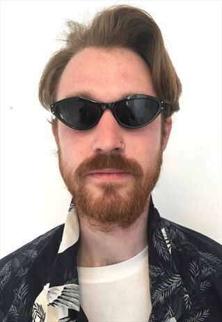 VINTAGE 90S SLEEK SLIM BLACK UNISEX SUNGLASSES