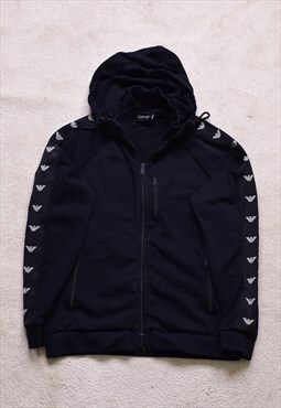 Emporio Armani Black Tape Sleeve Hooded Jacket 