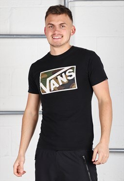 Vintage Vans T-Shirt in Black Short Sleeve Lounge Tee Small