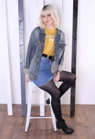 LEE VINTAGE 90S DARK BLUE DENIM JACKET OVERSIZED. UNISEX