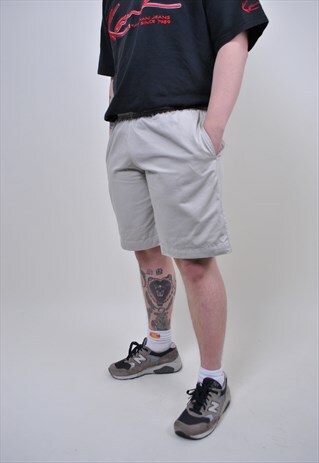VINTAGE MINIMALIST BEIGE SHORTS, 90S CASUAL CHINO SHORTS