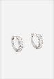 SILVER SMALL HOOP EARRINGS WITH STONES