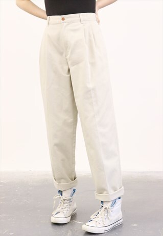 FARAH VINTAGE 1980S BEIGE TROUSERS