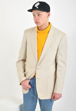 VINTAGE 90'S SUIT JACKET IN BEIGE