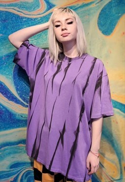 Oversized tie-dye tee gradient baggy t-shirt in purple